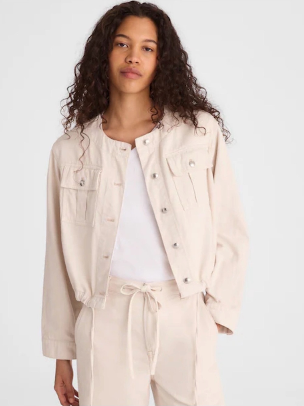 Madewell Drawstring Utility Jacket in Airy Denim NWT XS